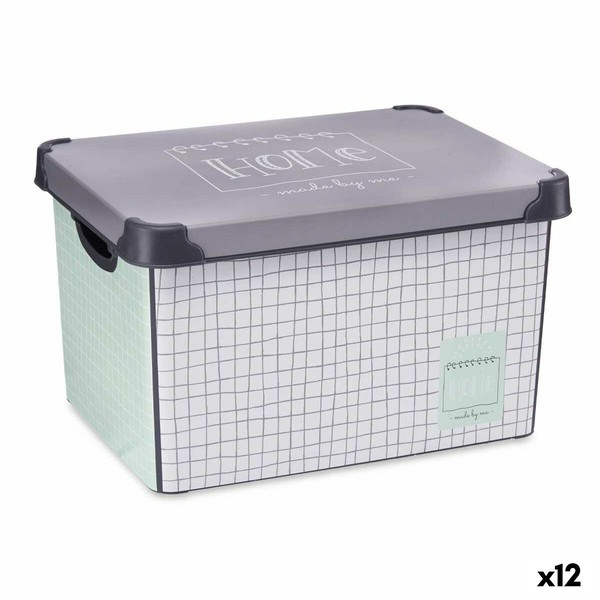 Sandėliavimo dėžutė su dangteliu Kipit Home Pilka Plastmasinis Grafinis popierius 22 L (12 vnt.)