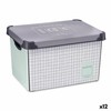 Storage Box with Lid Kipit Home Grey Plastic Graph paper 22 L (12 Units)