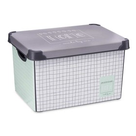 Storage Box with Lid Kipit Home Grey Plastic Graph paper 22 L (12 Units)
