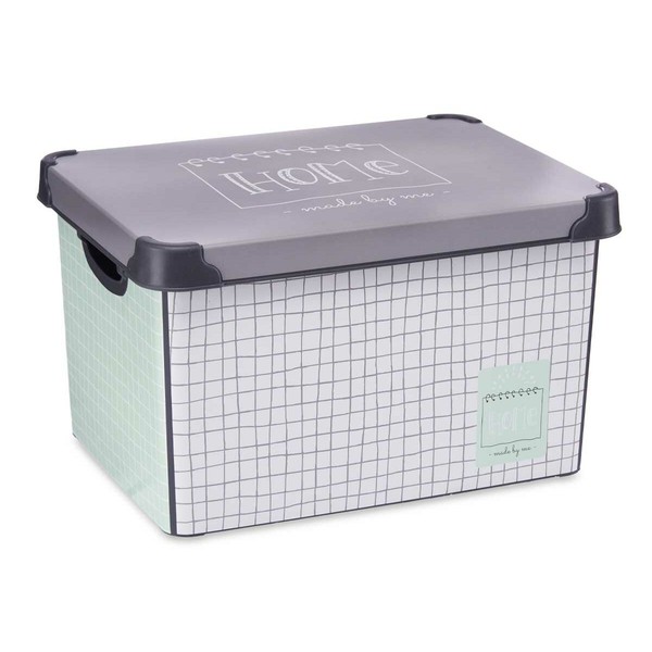 Storage Box with Lid Kipit Home Grey Plastic Graph paper 22 L (12 Units)