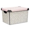 Storage Box with Lid Kipit Vibes Pink Plastic Printed Arrows 22 L (12 Units)
