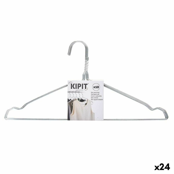 Drabužių pakabų rinkinys Kipit Sidabras Metalinis 40 x 1 x 20 cm (24 vnt.)