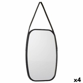 Wall mirror Gift Decor Black 43 x 65 x 3 cm Rectangular (4 Units)