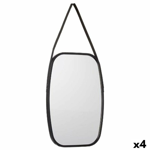 Wall mirror Gift Decor Black 43 x 65 x 3 cm Rectangular (4 Units)