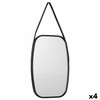 Wall mirror Gift Decor Black 43 x 65 x 3 cm Rectangular (4 Units)