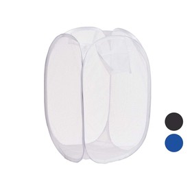 Laundry basket Kipit Blue White Black Plastic 33 x 33 x 58 cm 58 x 0,5 x 37 cm (24 Units)