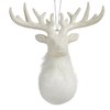 Christmas bauble Krist+ White Plastic Glitter Reindeer 14 x 15,5 x 7 cm (24 Units)