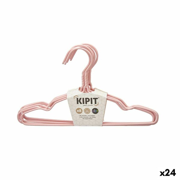 Set of Clothes Hangers Kipit Blue Green Pink Metal Silicone Children's 9,5 x 0,3 x 18 cm 29 x 18 x 2,9 cm (24 Units)