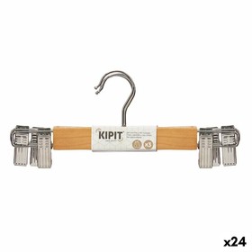 Vaatehengarisetti Kipit Ruskea Hopeinen Puu Metalli 28,5 x 2,5 x 11,5 cm 28,5 x 11,5 x 4 cm 28,5 x 11,5 x 6 cm Nipistimet (24 os