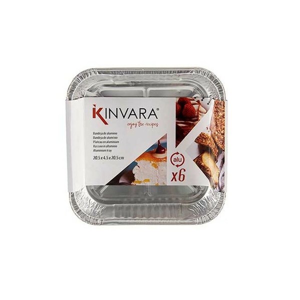 Set of Food Trays Kinvara Disposable Squared 12 Units