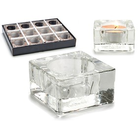 Svečturis Gift Decor Caurspīdīgs Stikls 6 x 3 x 6 cm (12 gb.)