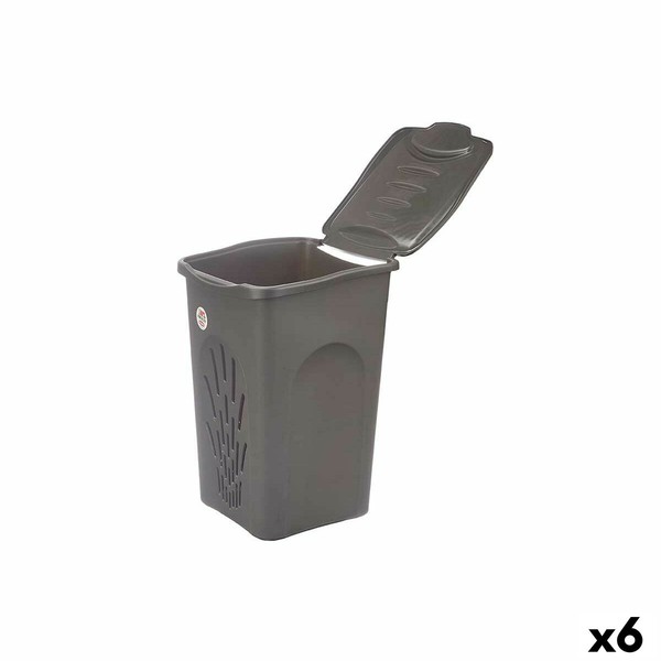 Бельевая корзина Stefanplast Антрацитный Пластик 50 L 37 x 56 x 39 cm 37 x 56 x 38,5 cm (6 штук)