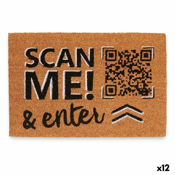 Kāju slaukāmais paklājs Gift Decor Scan Me! Dzeltens Zils Balts Sarkans Dabisks PVC Kokosriekstu šķiedra 60 x 1 x 40 cm (12 gb.)