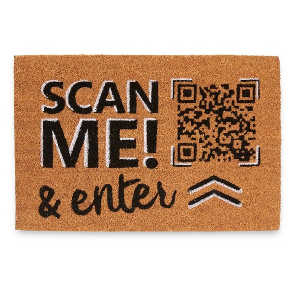 Kāju slaukāmais paklājs Gift Decor Scan Me! Dzeltens Zils Balts Sarkans Dabisks PVC Kokosriekstu šķiedra 60 x 1 x 40 cm (12 gb.)