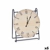Table clock Gift Decor Black Wood (6 Units)
