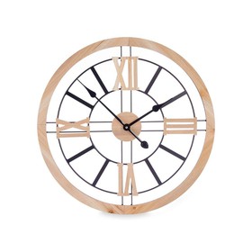 Настенное часы Gift Decor Чёрный Деревянный Металл Деревянный MDF 60 x 60 x 4,5 cm (4 штук)