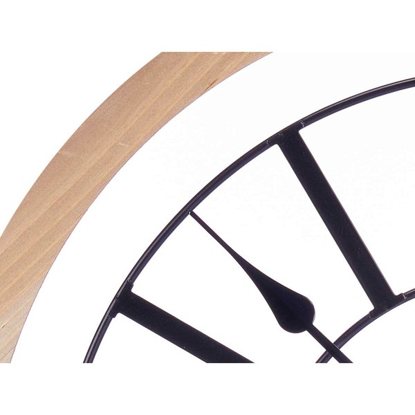 Wall Clock Gift Decor Black Wood Metal MDF Wood 60 x 60 x 4,5 cm (4 Units)