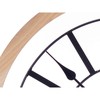 Wall Clock Gift Decor Black Wood Metal MDF Wood 60 x 60 x 4,5 cm (4 Units)