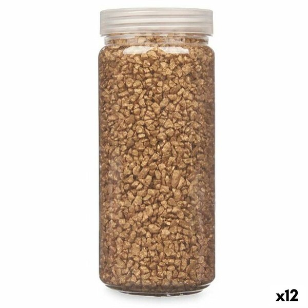 Dekoratyviniai akmenys Gift Decor Auksinis 2 - 5 mm 700 g 6,5 x 15,5 x 6,5 cm 6,2 x 15,3 x 6,2 cm 6,5 x 15,8 x 6,5 cm (12 vnt.)