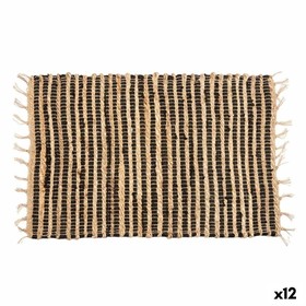 Kilimas Gift Decor Juoda Natūralus Dryžiai 60 x 1 x 90 cm (12 vnt.)