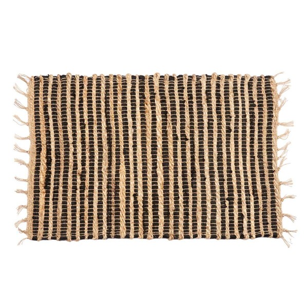 Carpet Gift Decor Black Natural Stripes 60 x 1 x 90 cm (12 Units)