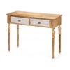 Hall Table with 2 Drawers Gift Decor White Brown 98 x 77 x 42 cm Stripes
