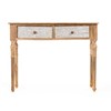 Hall Table with 2 Drawers Gift Decor White Brown 98 x 77 x 42 cm Stripes