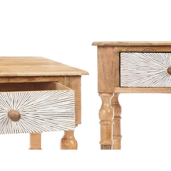 Vestibila galds ar 2 atvilktnēm Gift Decor Balts Brūns 98 x 77 x 42 cm Strīpas