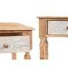 Hall Table with 2 Drawers Gift Decor White Brown 98 x 77 x 42 cm Stripes