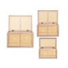 Set of Chests Gift Decor Natural Paolownia wood 43 x 25 x 23 cm 50 x 32 x 28 cm 57 x 33 x 39 cm 3 Pieces