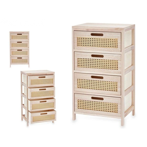 Тумба с ящиками Gift Decor Rattan Натуральный 40 x 73 x 29 cm 40 x 70 x 29 cm 4 ящика