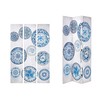 Folding screen Gift Decor Blue White Canvas 122 x 2,5 x 180 cm 40 x 180 x 7 cm Plate