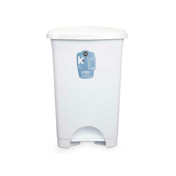 Atkritumu tvertne ar pedāli Balts Plastmasa 50 L (3 gb.)