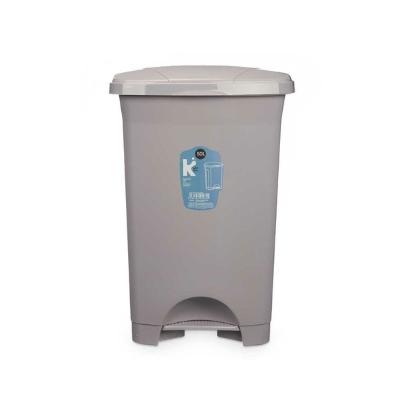 Atkritumu tvertne ar pedāli Pelēks Plastmasa 50 L (3 gb.)