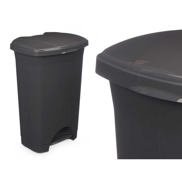 Atkritumu tvertne ar pedāli Antracīts Plastmasa 50 L (3 gb.)