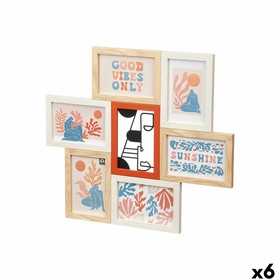 Photo frame Gift Decor Multicolour Metal MDF Wood (6 Units)
