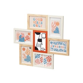 Photo frame Gift Decor Multicolour Metal MDF Wood (6 Units)