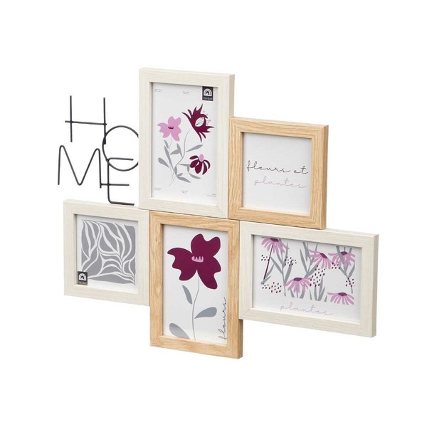 Nuotraukų rėmelis Gift Decor Natūralus Metalinis Medžio MDF (8 vnt.)