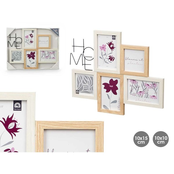 Kuvakehys Gift Decor Luonnollinen Metalli Puu MDF (8 osaa)