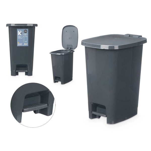 Pedal bin Anthracite Plastic 25 L (6 Units)