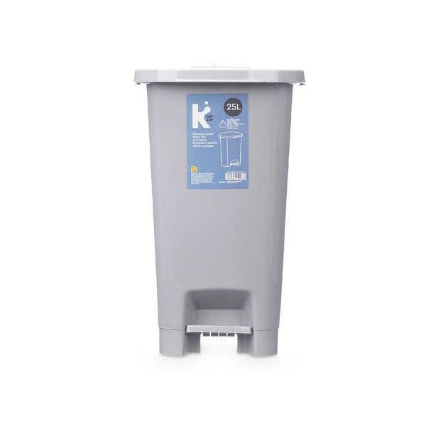 Pedal bin Grey Plastic 25 L (6 Units)