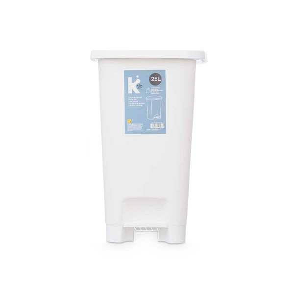 Pedal bin White Plastic 25 L (6 Units)
