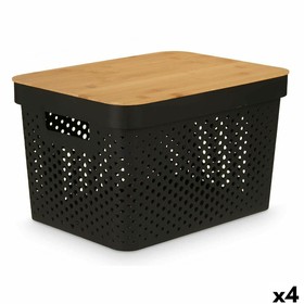 Multi-use Box Kinvara Brown Black Bamboo polypropylene (4 Units)