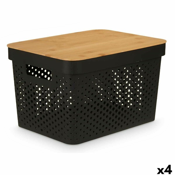 Multi-use Box Kinvara Brown Black Bamboo polypropylene (4 Units)