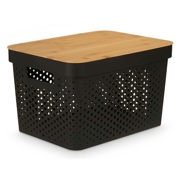 Multi-use Box Kinvara Brown Black Bamboo polypropylene (4 Units)