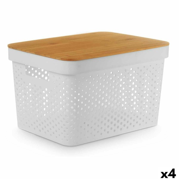 Multi-use Box Kinvara White Brown Bamboo polypropylene (4 Units)