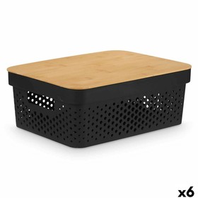Multi-use Box Kinvara Brown Black Bamboo polypropylene (6 Units)