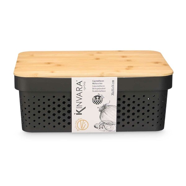 Multi-use Box Kinvara Brown Black Bamboo polypropylene (6 Units)
