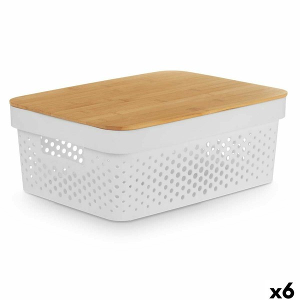 Multi-use Box Kinvara White Brown Bamboo polypropylene (6 Units)