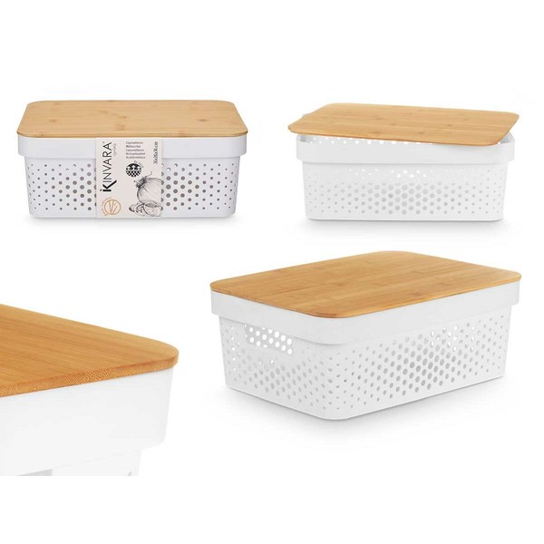 Multi-use Box Kinvara White Brown Bamboo polypropylene (6 Units)